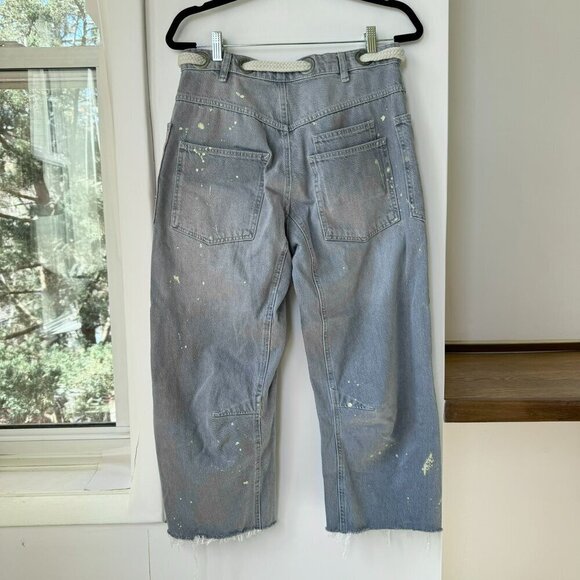 Free People Moxie Pull On Barrel Jeans Slouchy Low Slung We The Free Grey - Picture 4 of 10